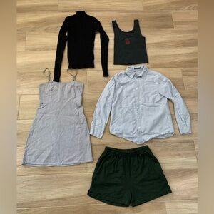 Brandy Melville Lot- 3 Tops, 1 Dress, 1 Shorts